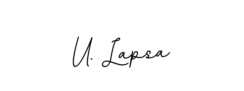 Similarly BallpointsItalic-DORy9 is the best handwritten signature design. Signature creator online .You can use it as an online autograph creator for name U. Lapsa. U. Lapsa signature style 11 images and pictures png
