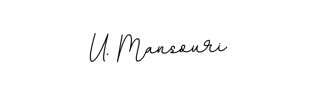 The best way (BallpointsItalic-DORy9) to make a short signature is to pick only two or three words in your name. The name U. Mansouri include a total of six letters. For converting this name. U. Mansouri signature style 11 images and pictures png