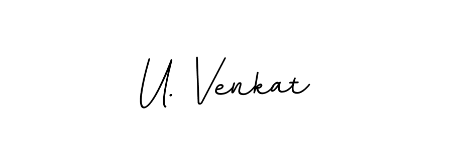 Design your own signature with our free online signature maker. With this signature software, you can create a handwritten (BallpointsItalic-DORy9) signature for name U. Venkat. U. Venkat signature style 11 images and pictures png