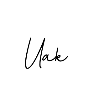 Design your own signature with our free online signature maker. With this signature software, you can create a handwritten (BallpointsItalic-DORy9) signature for name Uak. Uak signature style 11 images and pictures png