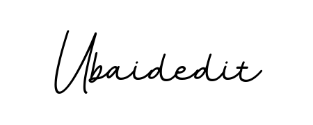 A dynamic signature style for Ubaidedit using BallpointsItalic-DORy9 script. Designed to look authentic, handwritten, and professional. Ubaidedit signature style 11 images and pictures png