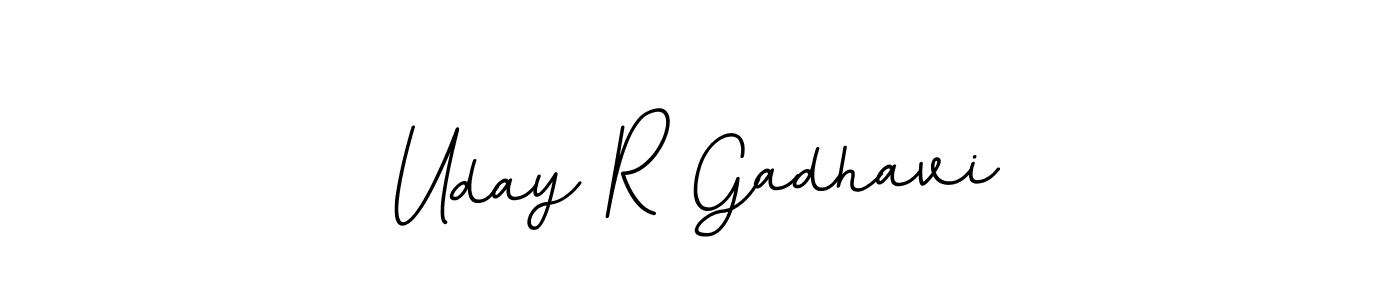 Make a beautiful signature design for name Uday R Gadhavi. With this signature (BallpointsItalic-DORy9) style, you can create a handwritten signature for free. Uday R Gadhavi signature style 11 images and pictures png