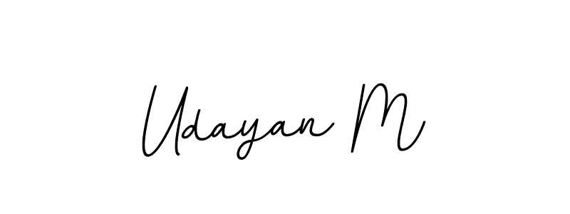 Udayan M stylish signature style. Best Handwritten Sign (BallpointsItalic-DORy9) for my name. Handwritten Signature Collection Ideas for my name Udayan M. Udayan M signature style 11 images and pictures png