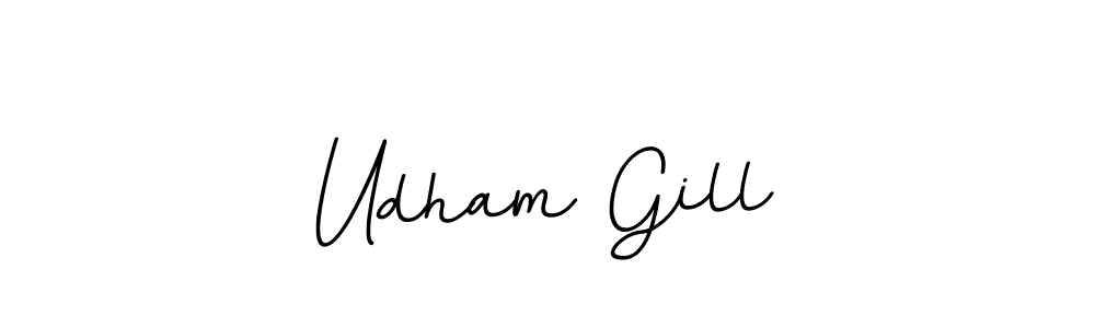 Use a signature maker to create a handwritten signature online. With this signature software, you can design (BallpointsItalic-DORy9) your own signature for name Udham Gill. Udham Gill signature style 11 images and pictures png