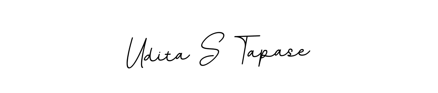 The best way (BallpointsItalic-DORy9) to make a short signature is to pick only two or three words in your name. The name Udita S Tapase include a total of six letters. For converting this name. Udita S Tapase signature style 11 images and pictures png