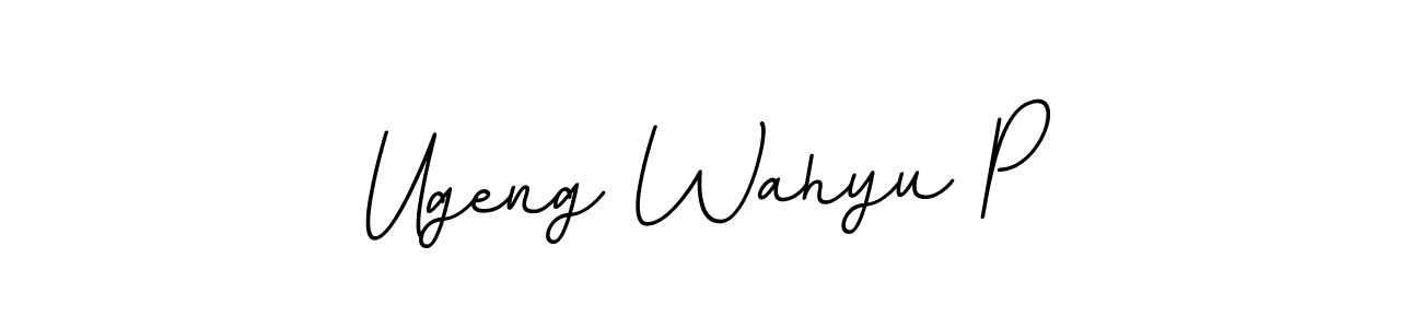 Create a beautiful signature design for name Ugeng Wahyu P. With this signature (BallpointsItalic-DORy9) fonts, you can make a handwritten signature for free. Ugeng Wahyu P signature style 11 images and pictures png