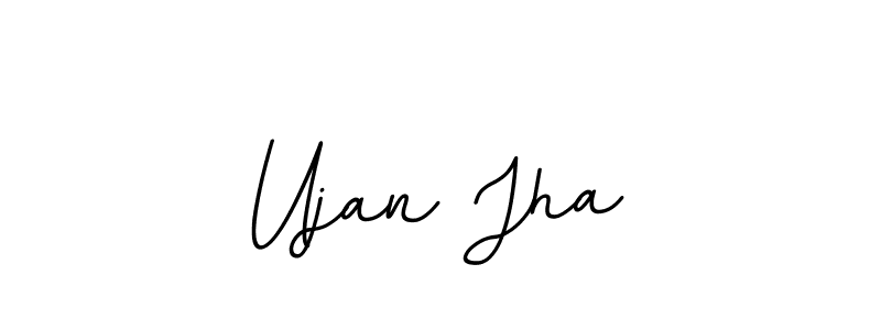 How to make Ujan Jha name signature. Use BallpointsItalic-DORy9 style for creating short signs online. This is the latest handwritten sign. Ujan Jha signature style 11 images and pictures png