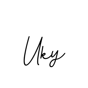 Design your own signature with our free online signature maker. With this signature software, you can create a handwritten (BallpointsItalic-DORy9) signature for name Uky. Uky signature style 11 images and pictures png
