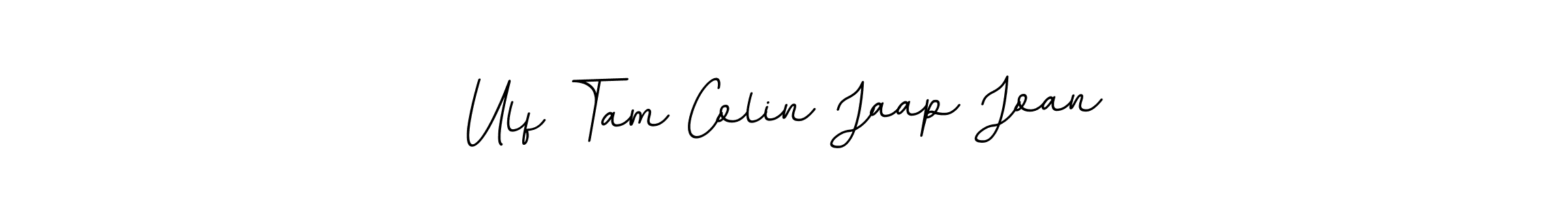 The best way (BallpointsItalic-DORy9) to make a short signature is to pick only two or three words in your name. The name Ulf Tam Colin Jaap Joan include a total of six letters. For converting this name. Ulf Tam Colin Jaap Joan signature style 11 images and pictures png