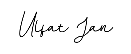 An effortless, minimalist signature concept for Ulfat Jan using BallpointsItalic-DORy9 design. Clean lines that look great on any document. Ulfat Jan signature style 11 images and pictures png