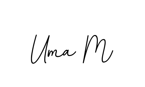 How to make Uma M name signature. Use BallpointsItalic-DORy9 style for creating short signs online. This is the latest handwritten sign. Uma M signature style 11 images and pictures png