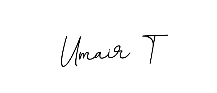 How to make Umair T name signature. Use BallpointsItalic-DORy9 style for creating short signs online. This is the latest handwritten sign. Umair T signature style 11 images and pictures png