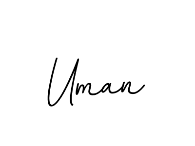 Make a beautiful signature design for name Uman. With this signature (BallpointsItalic-DORy9) style, you can create a handwritten signature for free. Uman signature style 11 images and pictures png
