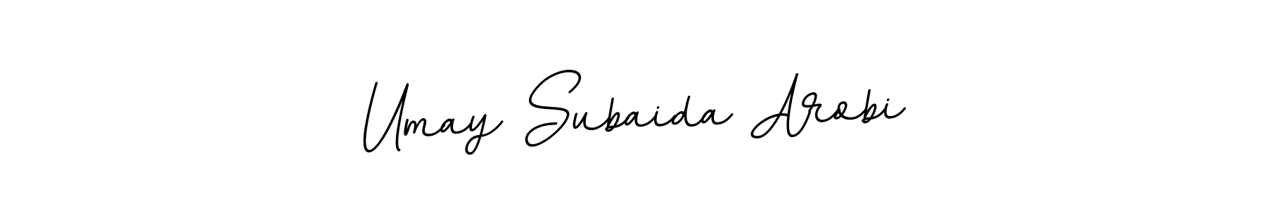Use a signature maker to create a handwritten signature online. With this signature software, you can design (BallpointsItalic-DORy9) your own signature for name Umay Subaida Arobi. Umay Subaida Arobi signature style 11 images and pictures png