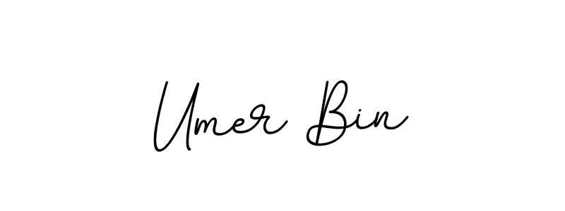 How to make Umer Bin name signature. Use BallpointsItalic-DORy9 style for creating short signs online. This is the latest handwritten sign. Umer Bin signature style 11 images and pictures png