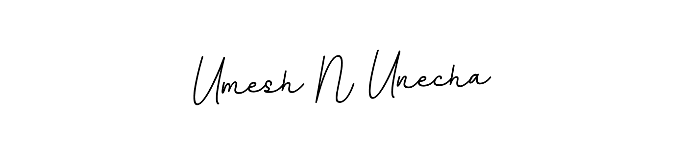 How to make Umesh N Unecha name signature. Use BallpointsItalic-DORy9 style for creating short signs online. This is the latest handwritten sign. Umesh N Unecha signature style 11 images and pictures png