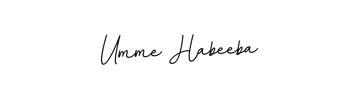 The best way (BallpointsItalic-DORy9) to make a short signature is to pick only two or three words in your name. The name Umme Habeeba include a total of six letters. For converting this name. Umme Habeeba signature style 11 images and pictures png