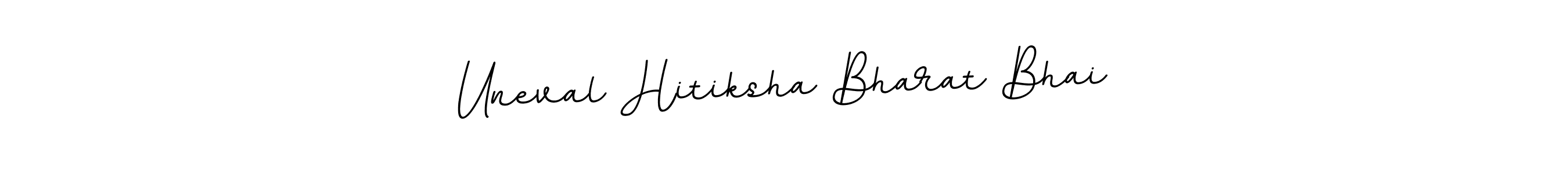 Create a beautiful signature design for name Uneval Hitiksha Bharat Bhai. With this signature (BallpointsItalic-DORy9) fonts, you can make a handwritten signature for free. Uneval Hitiksha Bharat Bhai signature style 11 images and pictures png