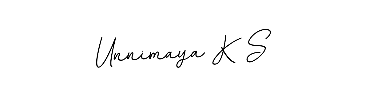Design your own signature with our free online signature maker. With this signature software, you can create a handwritten (BallpointsItalic-DORy9) signature for name Unnimaya K S. Unnimaya K S signature style 11 images and pictures png