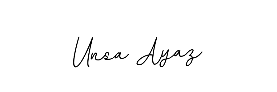 Make a beautiful signature design for name Unsa Ayaz. With this signature (BallpointsItalic-DORy9) style, you can create a handwritten signature for free. Unsa Ayaz signature style 11 images and pictures png