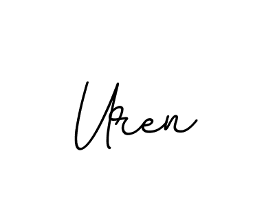 The best way (BallpointsItalic-DORy9) to make a short signature is to pick only two or three words in your name. The name Uren include a total of six letters. For converting this name. Uren signature style 11 images and pictures png