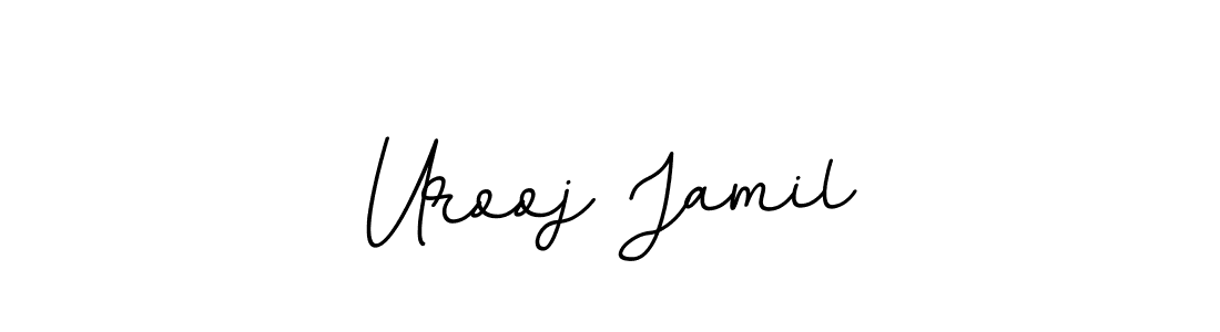 How to make Urooj Jamil name signature. Use BallpointsItalic-DORy9 style for creating short signs online. This is the latest handwritten sign. Urooj Jamil signature style 11 images and pictures png