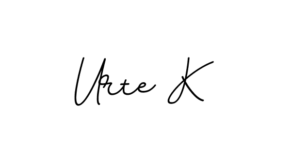 It looks lik you need a new signature style for name Urte K. Design unique handwritten (BallpointsItalic-DORy9) signature with our free signature maker in just a few clicks. Urte K signature style 11 images and pictures png