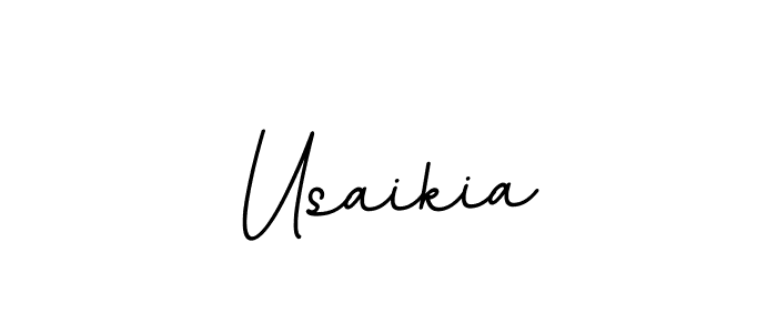 Use a signature maker to create a handwritten signature online. With this signature software, you can design (BallpointsItalic-DORy9) your own signature for name Usaikia. Usaikia signature style 11 images and pictures png