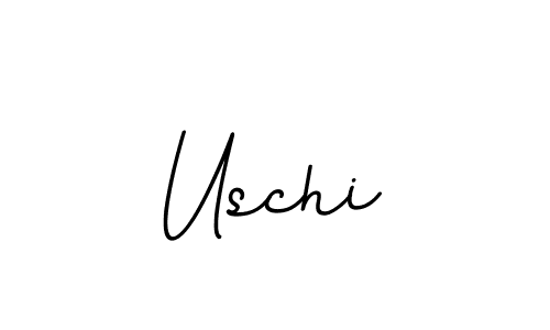Make a beautiful signature design for name Uschi. With this signature (BallpointsItalic-DORy9) style, you can create a handwritten signature for free. Uschi signature style 11 images and pictures png