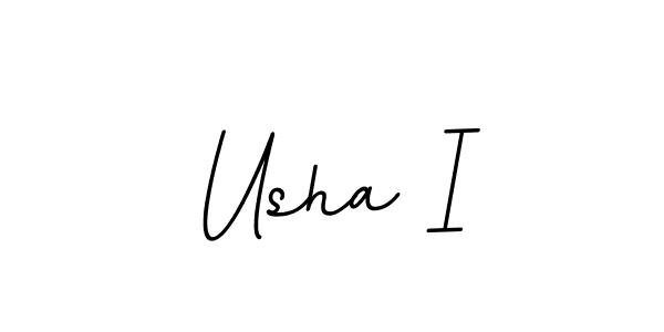 Design your own signature with our free online signature maker. With this signature software, you can create a handwritten (BallpointsItalic-DORy9) signature for name Usha I. Usha I signature style 11 images and pictures png
