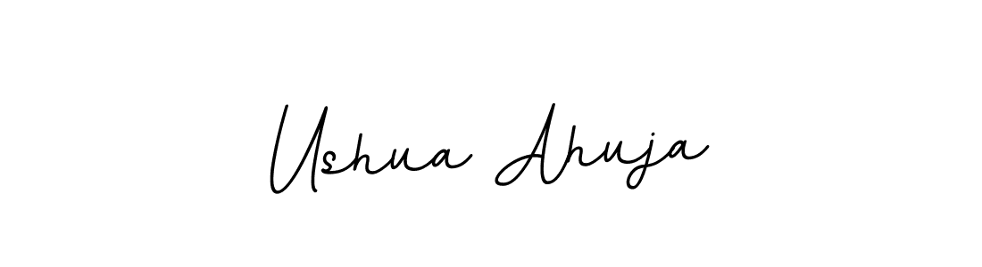 if you are searching for the best signature style for your name Ushua Ahuja. so please give up your signature search. here we have designed multiple signature styles  using BallpointsItalic-DORy9. Ushua Ahuja signature style 11 images and pictures png