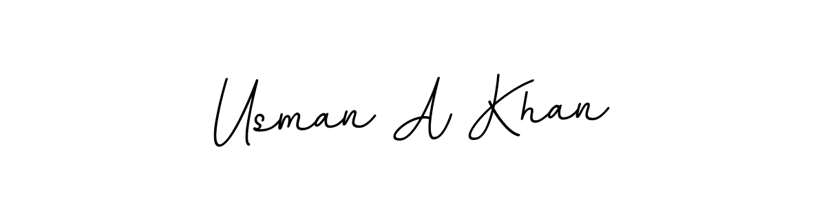 Create a beautiful signature design for name Usman A Khan. With this signature (BallpointsItalic-DORy9) fonts, you can make a handwritten signature for free. Usman A Khan signature style 11 images and pictures png