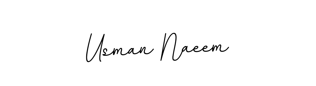 How to make Usman Naeem name signature. Use BallpointsItalic-DORy9 style for creating short signs online. This is the latest handwritten sign. Usman Naeem signature style 11 images and pictures png