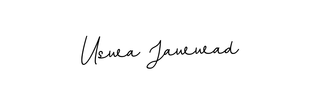 You should practise on your own different ways (BallpointsItalic-DORy9) to write your name (Uswa Jawwad) in signature. don't let someone else do it for you. Uswa Jawwad signature style 11 images and pictures png