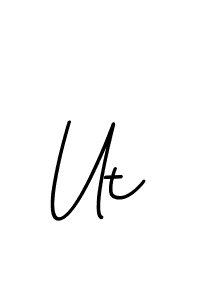 Design your own signature with our free online signature maker. With this signature software, you can create a handwritten (BallpointsItalic-DORy9) signature for name Ut. Ut signature style 11 images and pictures png