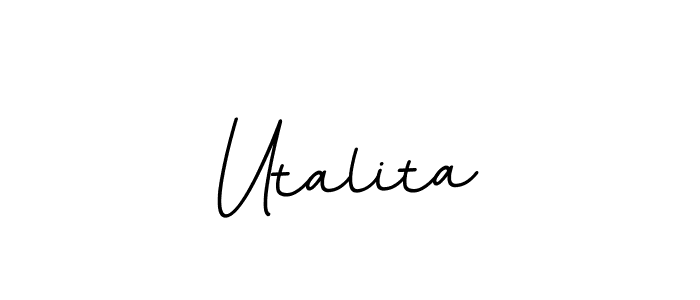 Create a beautiful signature design for name Utalita. With this signature (BallpointsItalic-DORy9) fonts, you can make a handwritten signature for free. Utalita signature style 11 images and pictures png