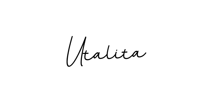 Design your own signature with our free online signature maker. With this signature software, you can create a handwritten (BallpointsItalic-DORy9) signature for name Utalita. Utalita signature style 11 images and pictures png