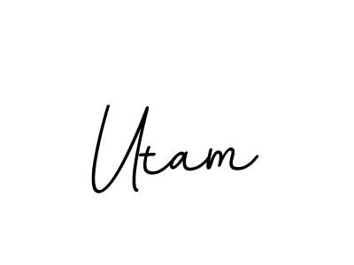 Utam stylish signature style. Best Handwritten Sign (BallpointsItalic-DORy9) for my name. Handwritten Signature Collection Ideas for my name Utam. Utam signature style 11 images and pictures png