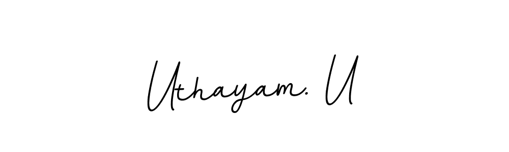 The best way (BallpointsItalic-DORy9) to make a short signature is to pick only two or three words in your name. The name Uthayam. U include a total of six letters. For converting this name. Uthayam. U signature style 11 images and pictures png