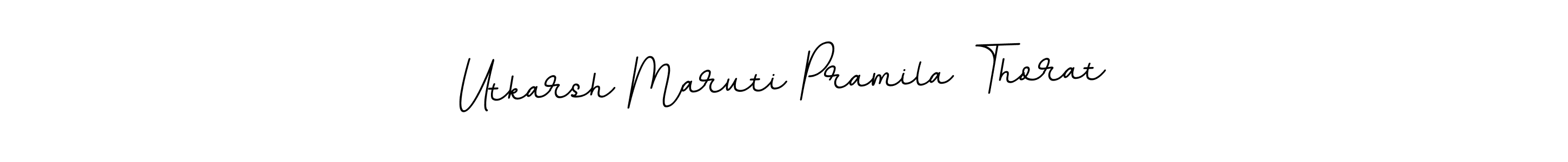 Create a beautiful signature design for name Utkarsh Maruti Pramila Thorat. With this signature (BallpointsItalic-DORy9) fonts, you can make a handwritten signature for free. Utkarsh Maruti Pramila Thorat signature style 11 images and pictures png