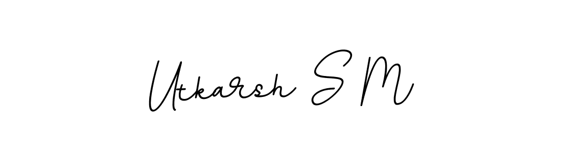 Make a beautiful signature design for name Utkarsh S M. With this signature (BallpointsItalic-DORy9) style, you can create a handwritten signature for free. Utkarsh S M signature style 11 images and pictures png