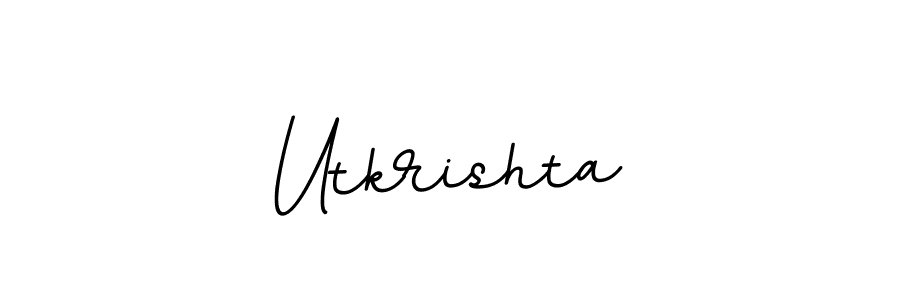 How to make Utkrishta name signature. Use BallpointsItalic-DORy9 style for creating short signs online. This is the latest handwritten sign. Utkrishta signature style 11 images and pictures png
