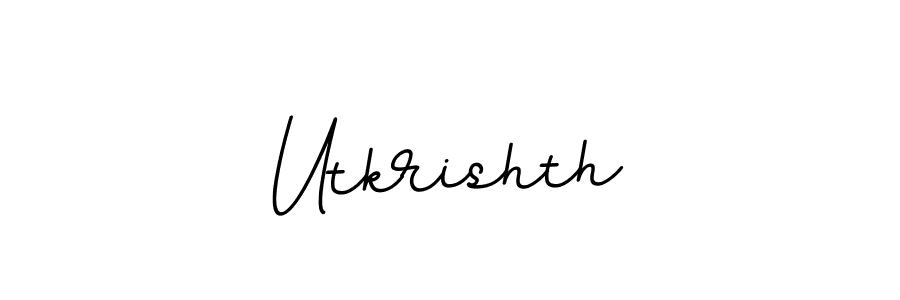 The best way (BallpointsItalic-DORy9) to make a short signature is to pick only two or three words in your name. The name Utkrishth include a total of six letters. For converting this name. Utkrishth signature style 11 images and pictures png