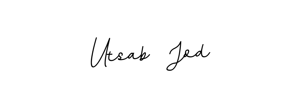 The best way (BallpointsItalic-DORy9) to make a short signature is to pick only two or three words in your name. The name Utsab  Jod include a total of six letters. For converting this name. Utsab  Jod signature style 11 images and pictures png