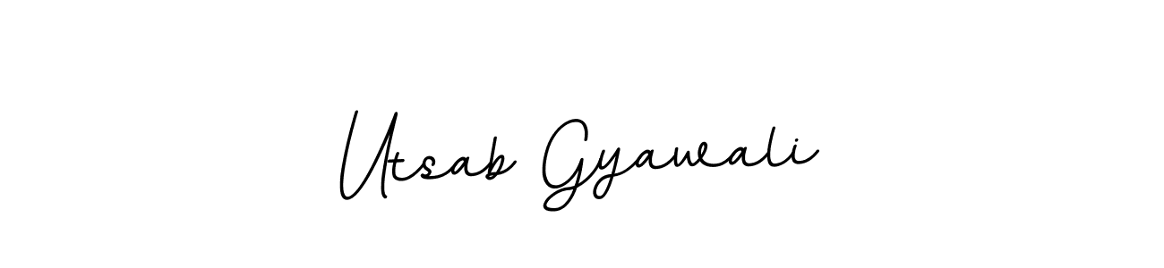 Make a beautiful signature design for name Utsab Gyawali. With this signature (BallpointsItalic-DORy9) style, you can create a handwritten signature for free. Utsab Gyawali signature style 11 images and pictures png