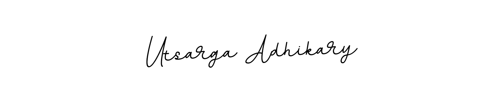 This is the best signature style for the Utsarga Adhikary name. Also you like these signature font (BallpointsItalic-DORy9). Mix name signature. Utsarga Adhikary signature style 11 images and pictures png