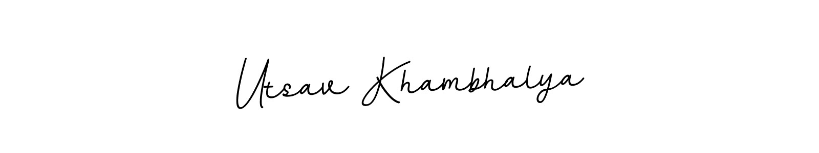 Create a beautiful signature design for name Utsav Khambhalya. With this signature (BallpointsItalic-DORy9) fonts, you can make a handwritten signature for free. Utsav Khambhalya signature style 11 images and pictures png
