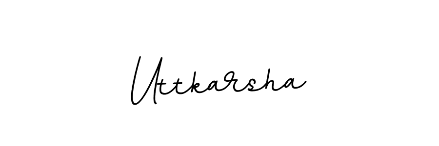 The best way (BallpointsItalic-DORy9) to make a short signature is to pick only two or three words in your name. The name Uttkarsha include a total of six letters. For converting this name. Uttkarsha signature style 11 images and pictures png