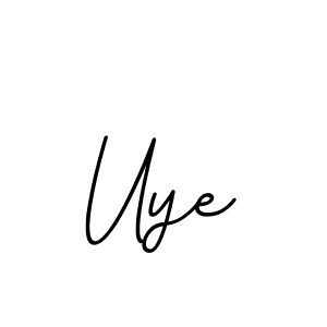 Design your own signature with our free online signature maker. With this signature software, you can create a handwritten (BallpointsItalic-DORy9) signature for name Uye. Uye signature style 11 images and pictures png