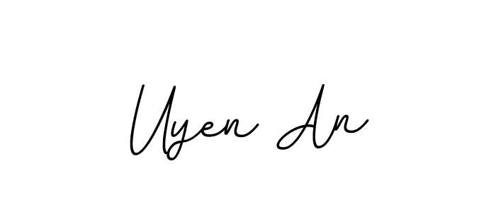 The best way (BallpointsItalic-DORy9) to make a short signature is to pick only two or three words in your name. The name Uyen An include a total of six letters. For converting this name. Uyen An signature style 11 images and pictures png